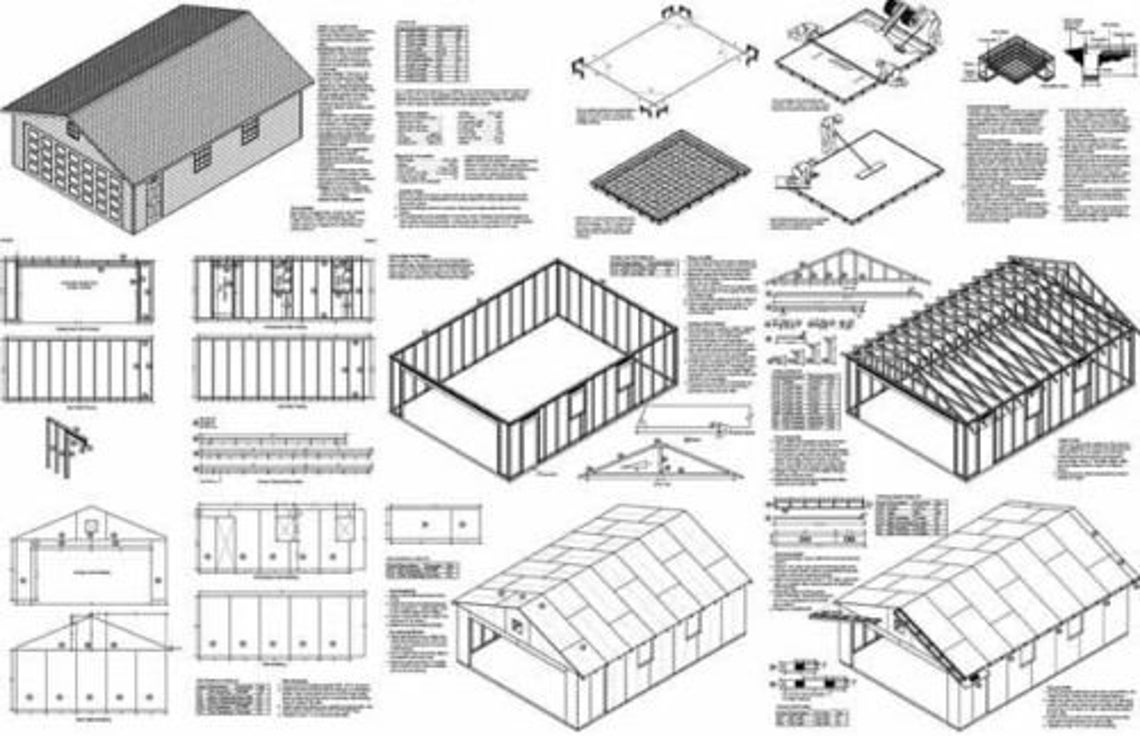 20' X 28' Car Garage Project Plans Material List Etsy