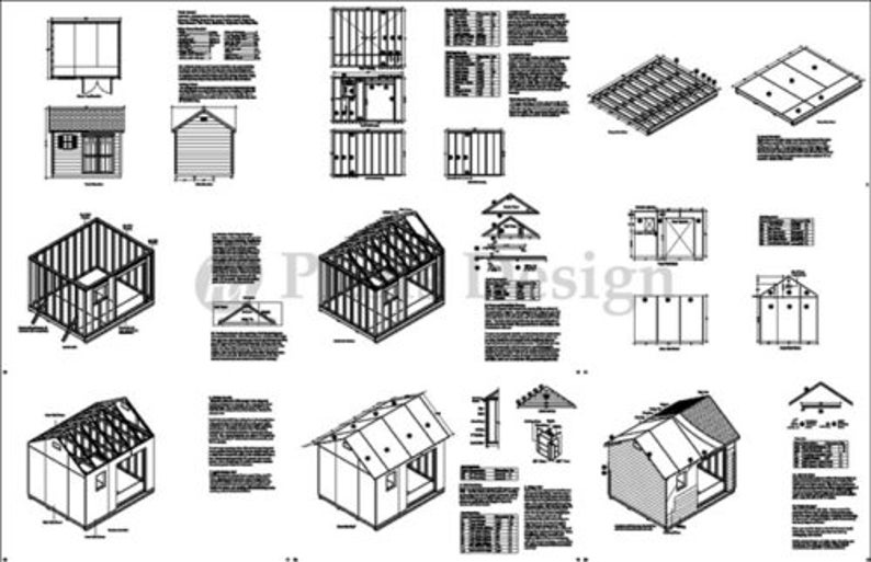Deluxe Shed Plans 10' x 12' Reverse Gable Roof Style | Etsy