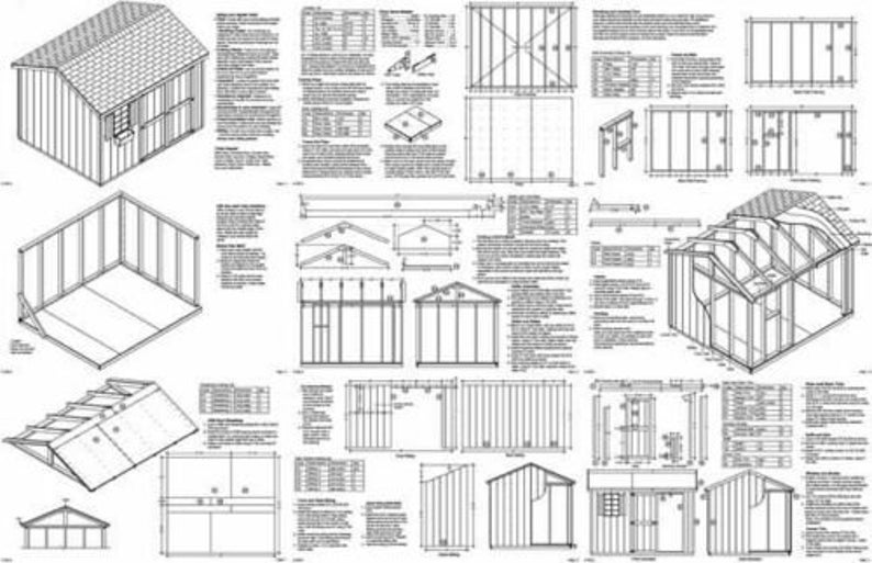 8' x 10' Gable Garden Storage Shed Project Plans | Etsy