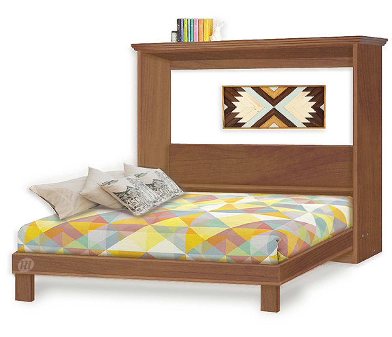 Murphy 2Panel Horizontal Queen Wall Bed Plans Design 5QHWB Etsy