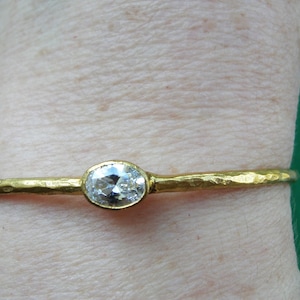 18k gold-plated zircon bangle bracelet