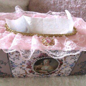 Baroque style tissue box, handmade frilly box