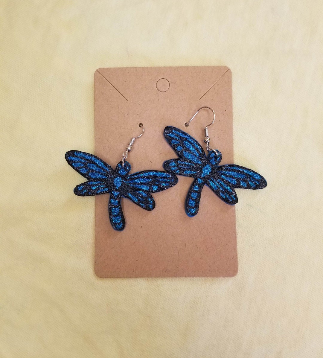 Handmade Polymer Clay Dragonfly Earrings / Dragonfly Glitter Jewelry Etsy