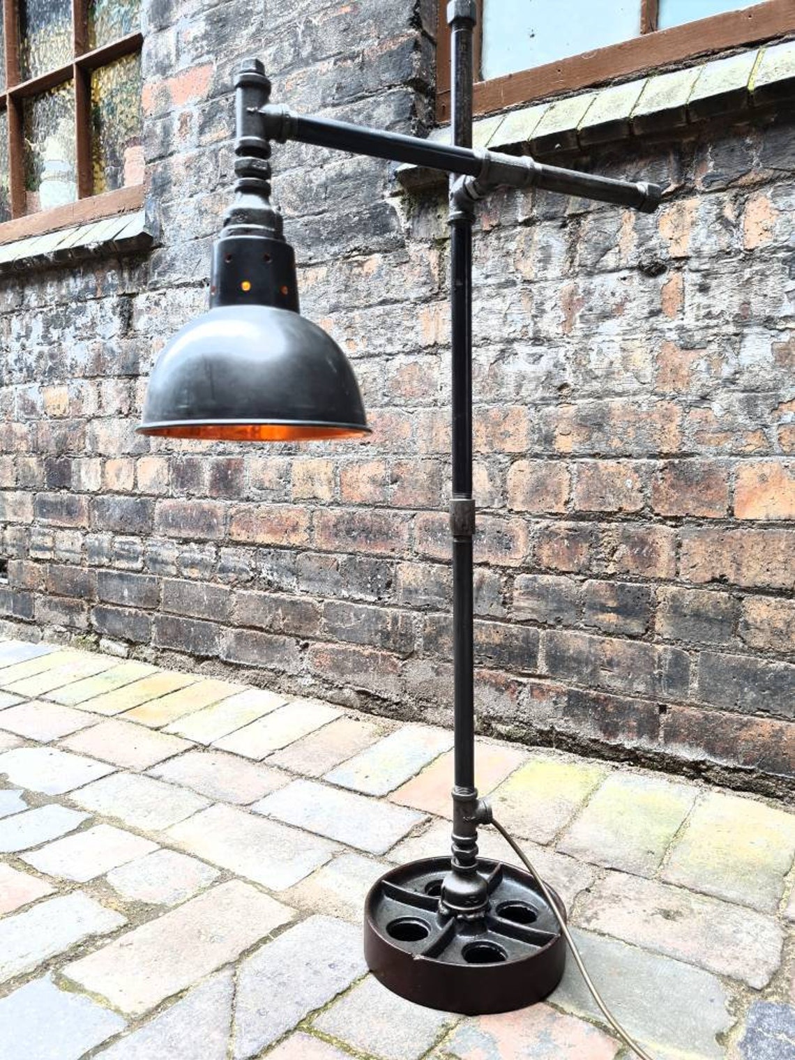 Steampunk industrial inspired handmade floor table lamp Etsy