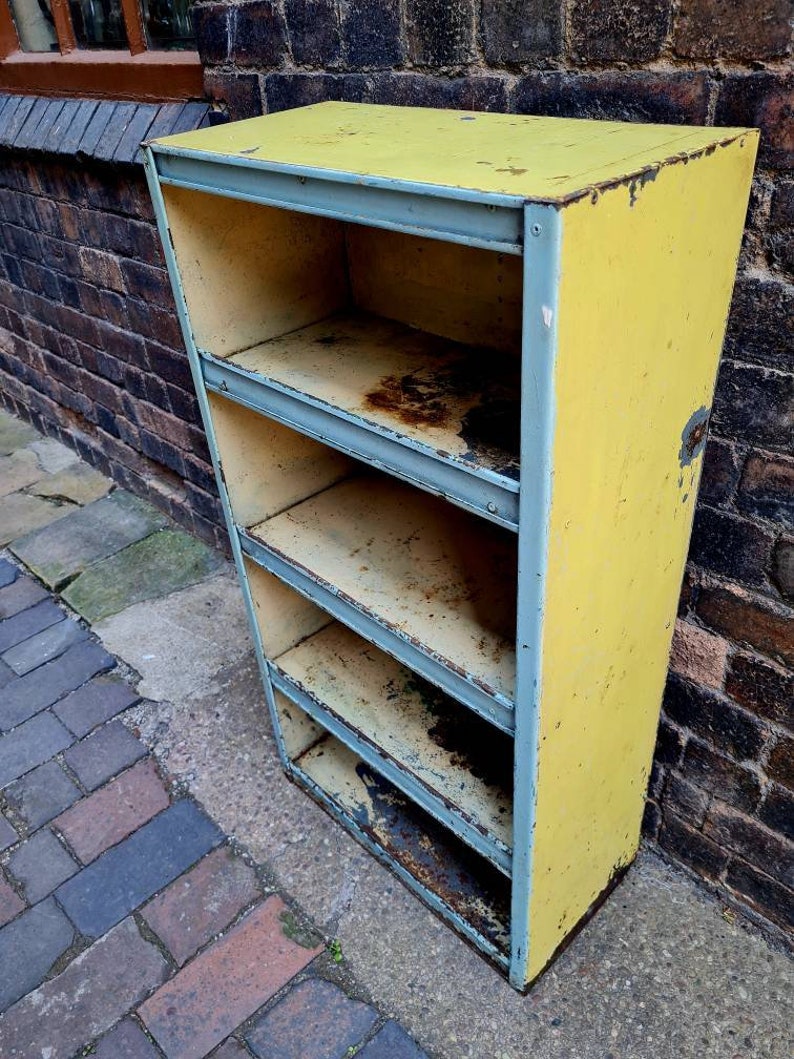 Vintage Industrial Steel Shelving Unit Etsy UK