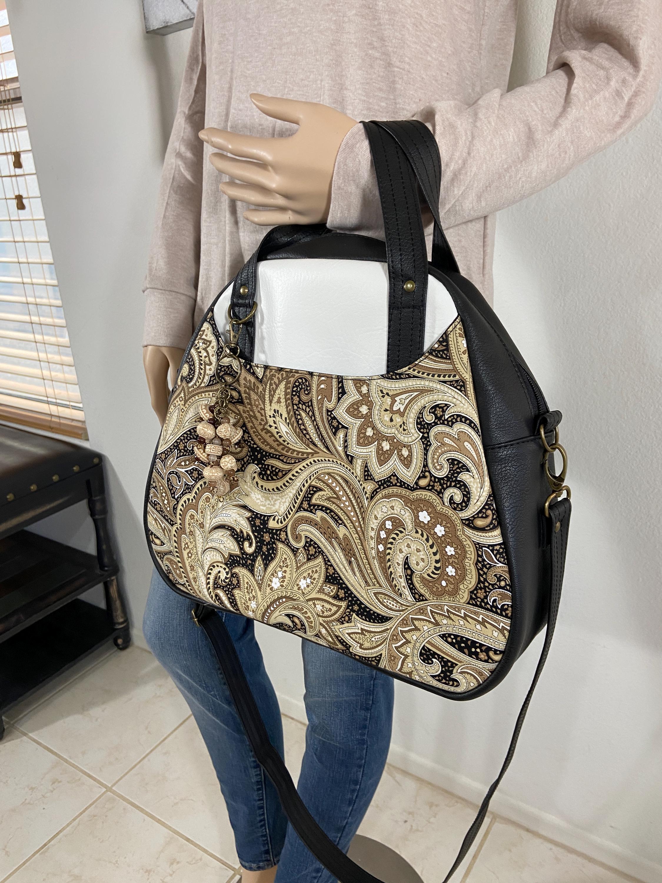 Paisley Print Handbag Crossbody Top Handle Purse Erica Bowler Zippered Water Resistant Travel Large Bag