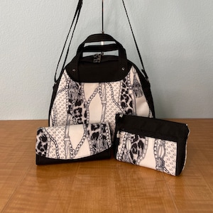 Bolso bandolera con asa superior y cadenas de rayas de animales Bolso de mano Erica Bowler Cartera grande NCW con cremallera Bolso de maquillaje con accesorios Devon