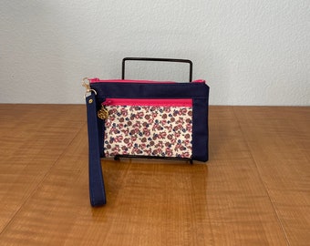 Devon Wristlet Pink and Blue Flowers Christmas Birthday Mother Graduation Teacher