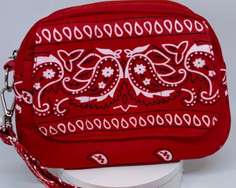 Red Bandana Mini Bowler Wristlet Christmas Birthday Mother Graduation Teacher