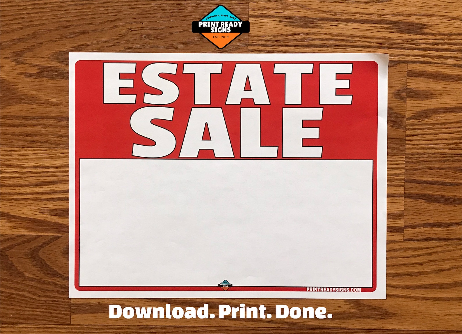 Estate Sale Sign PDF Digital Download 8.5x11 Inches PDF Format