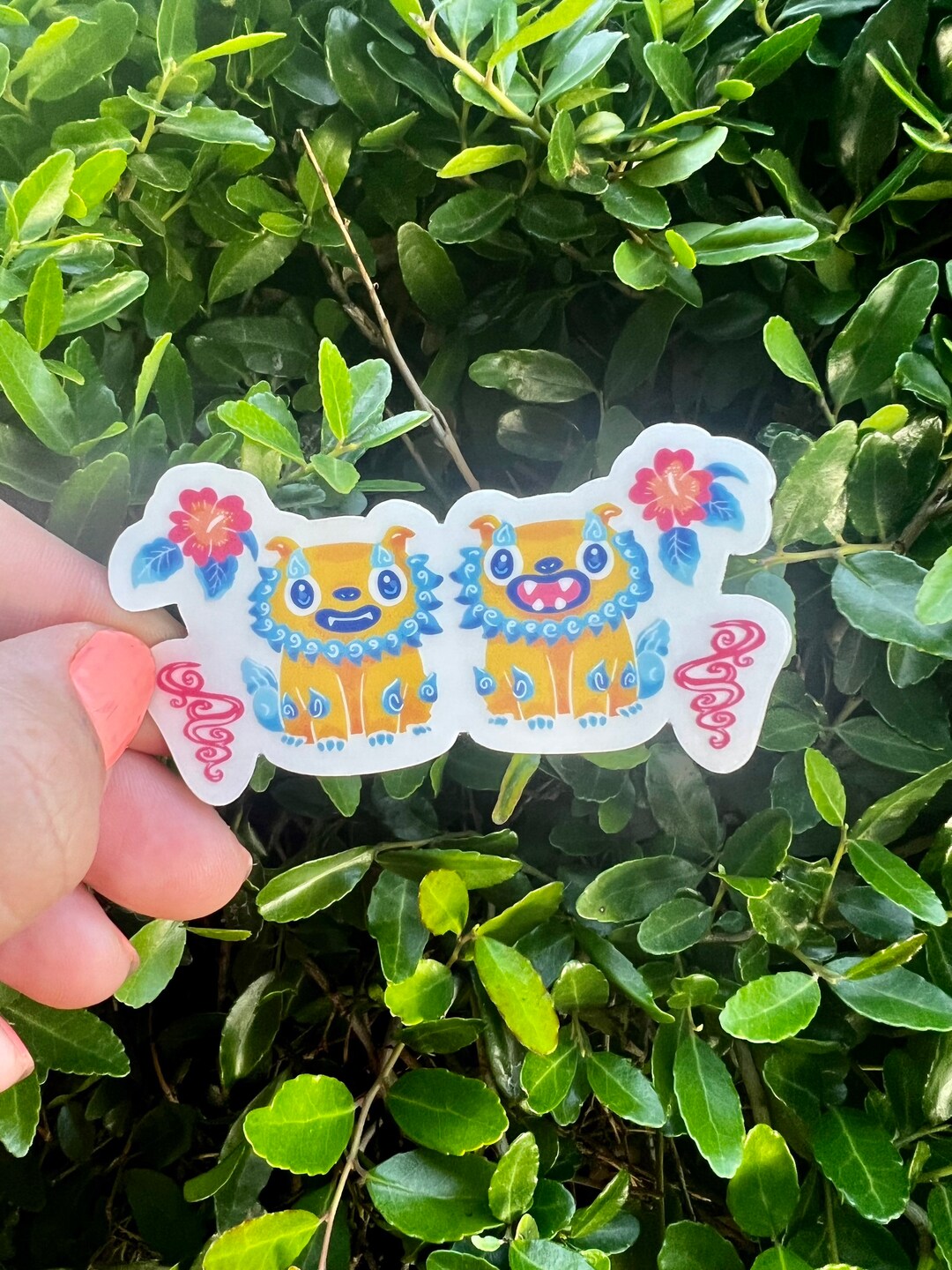 Cute Shisa Dogs Okinawa Sticker Travel Sticker Japan - Etsy