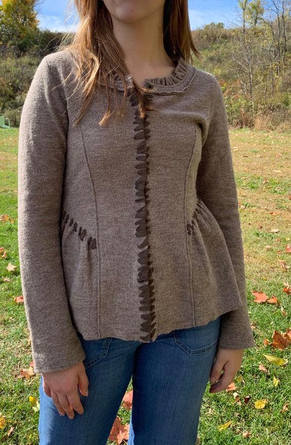 Boho boiled wool sweater