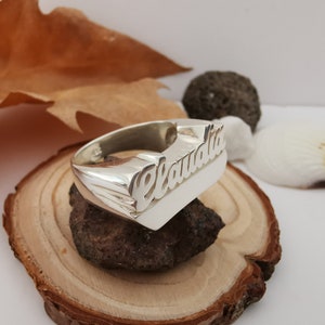 Anillo de nombre, Anillo de nombre personalizado, Anillo de nombre en plata de ley, Anillo de regalo personalizado, Anillo de nombre unisex Bild 3