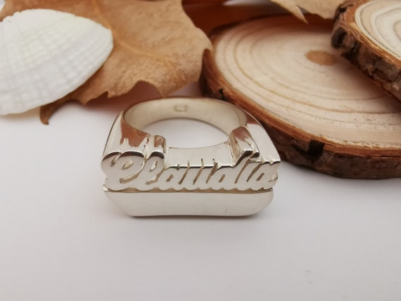 Anillo de nombre, Anillo de nombre personalizado, Anillo de nombre en plata de ley, Anillo de regalo personalizado, Anillo de nombre unisex