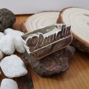 Anillo de nombre, Anillo de nombre personalizado, Anillo de nombre en plata de ley, Anillo de regalo personalizado, Anillo de nombre unisex Bild 5