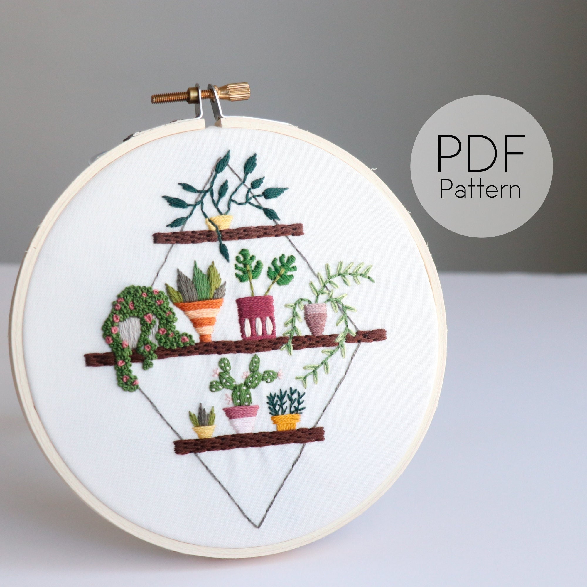 House Plants: Embroidery Patterns (iron-on transfers) – Lazy May Sewing Club