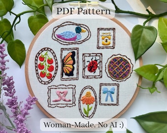 Digital Hand Embroidery Pattern – Beginner Friendly Cottagecore PDF – Step-by-Step Images – Instant Download