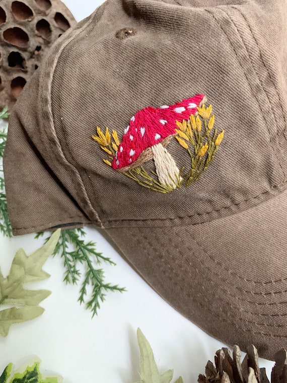 Hand Embroidered Mushroom Hat - Etsy