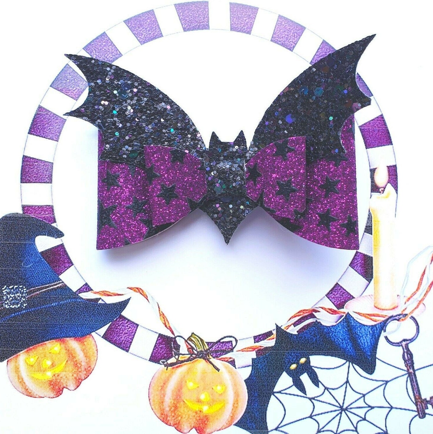 4.2 Inch Halloween Bat Hair Bow Template SVG Cut File PDF Etsy