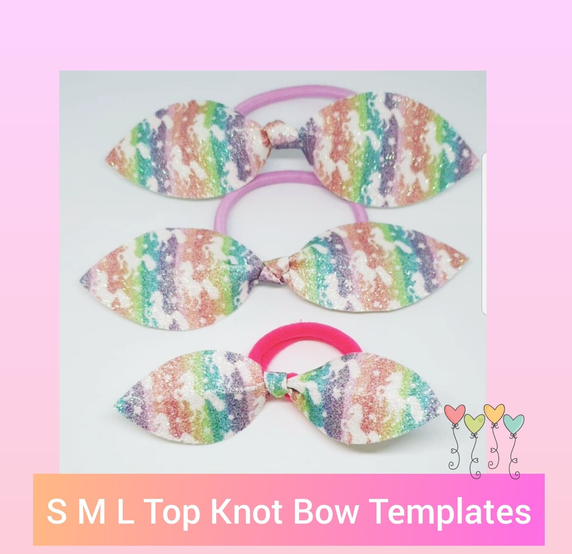 Top Knot Hair Bow Templates SVG Cut File PDF Printable SML size