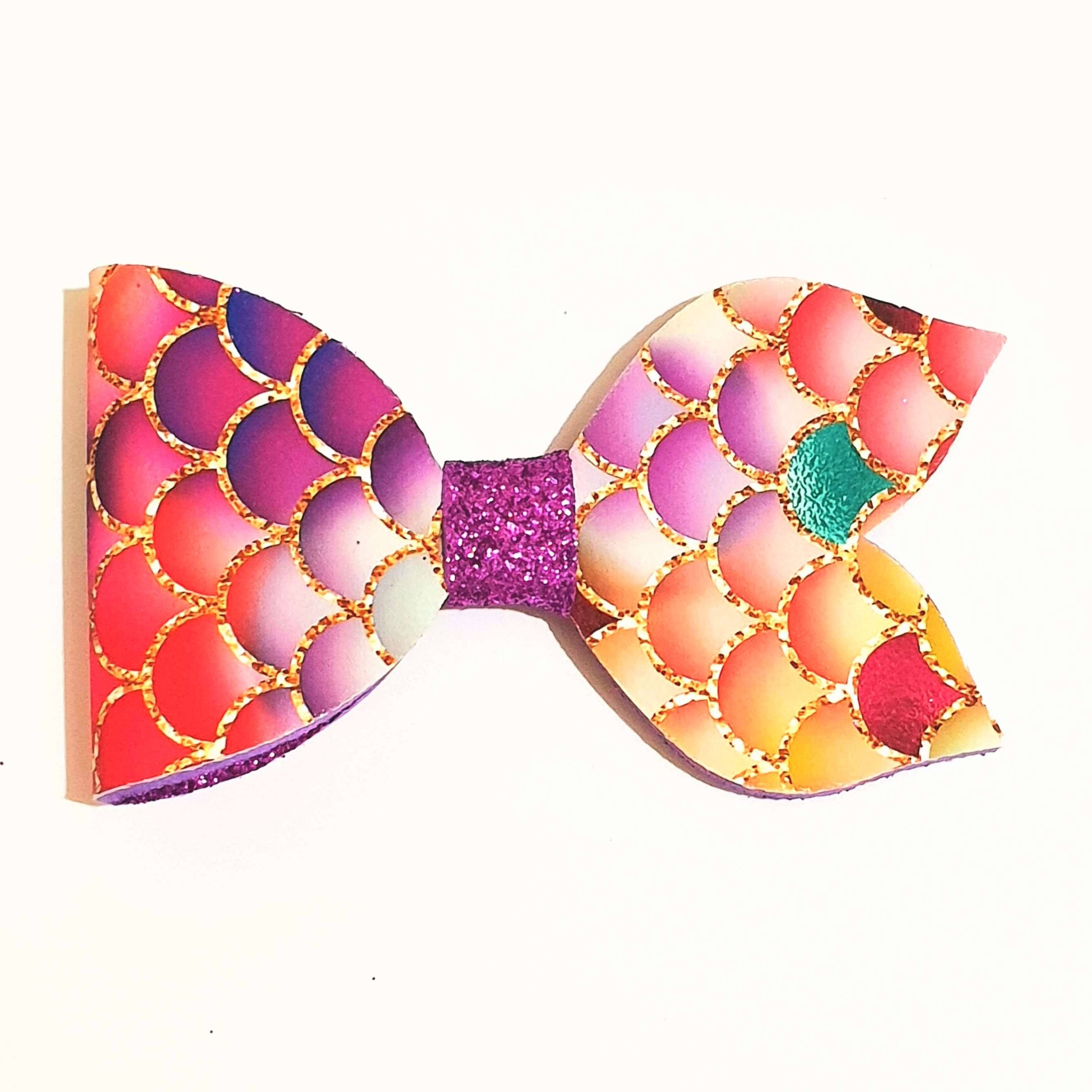 Download 2 size 3.5 & 4 inch Mermaid Hair Bow Template SVG cut file ...