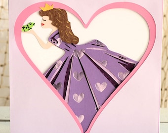 Tarjeta de felicitación de La Princesa y el Sapo - Capas - SVG - SOLO DESCARGA