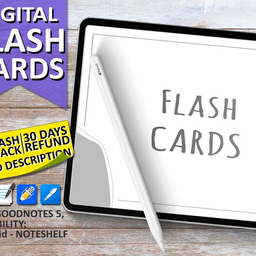 Digital Flash Cards for Goodnotes 5 Notability Noteshelf Etsy