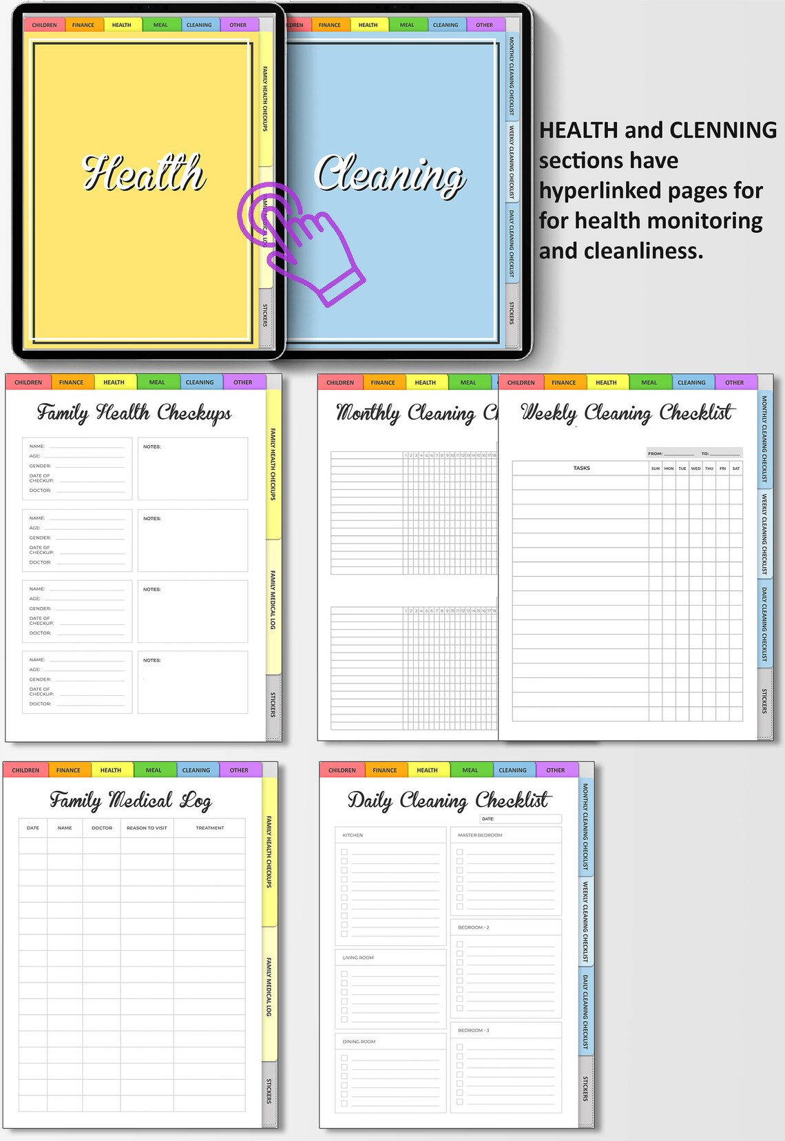 Digital Household Planner for Goodnotes 5 Notability Ipad Etsy