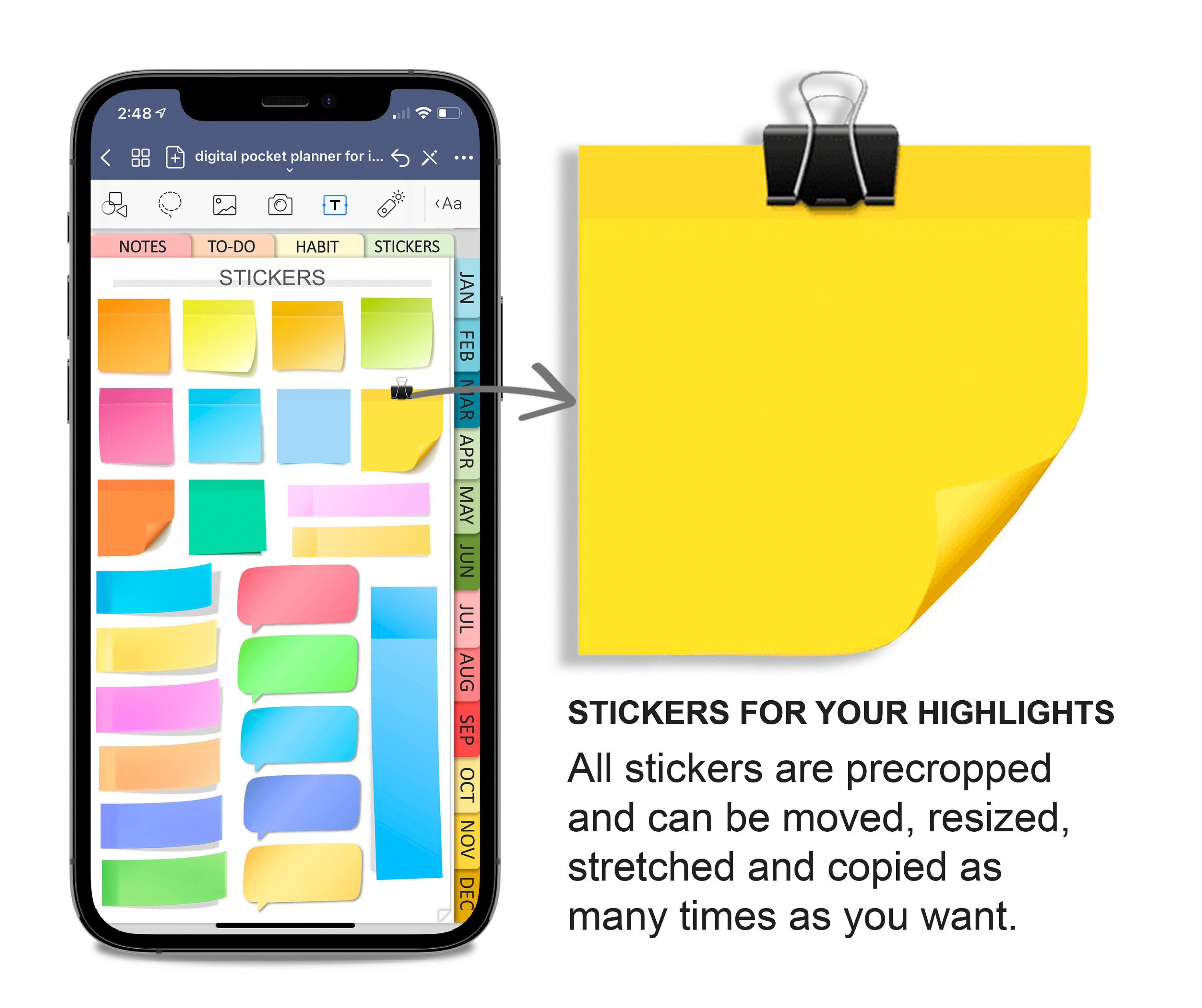 Digital Planner Goodnotes 5 for Iphone Digital Undated Pocket Etsy