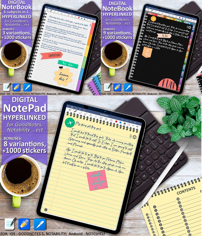 Ultimate Digital Planner Kit iPad Planner Goodnotes Planner Etsy