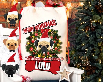 Dog or cat Santa sack Personalised Christmas present sack