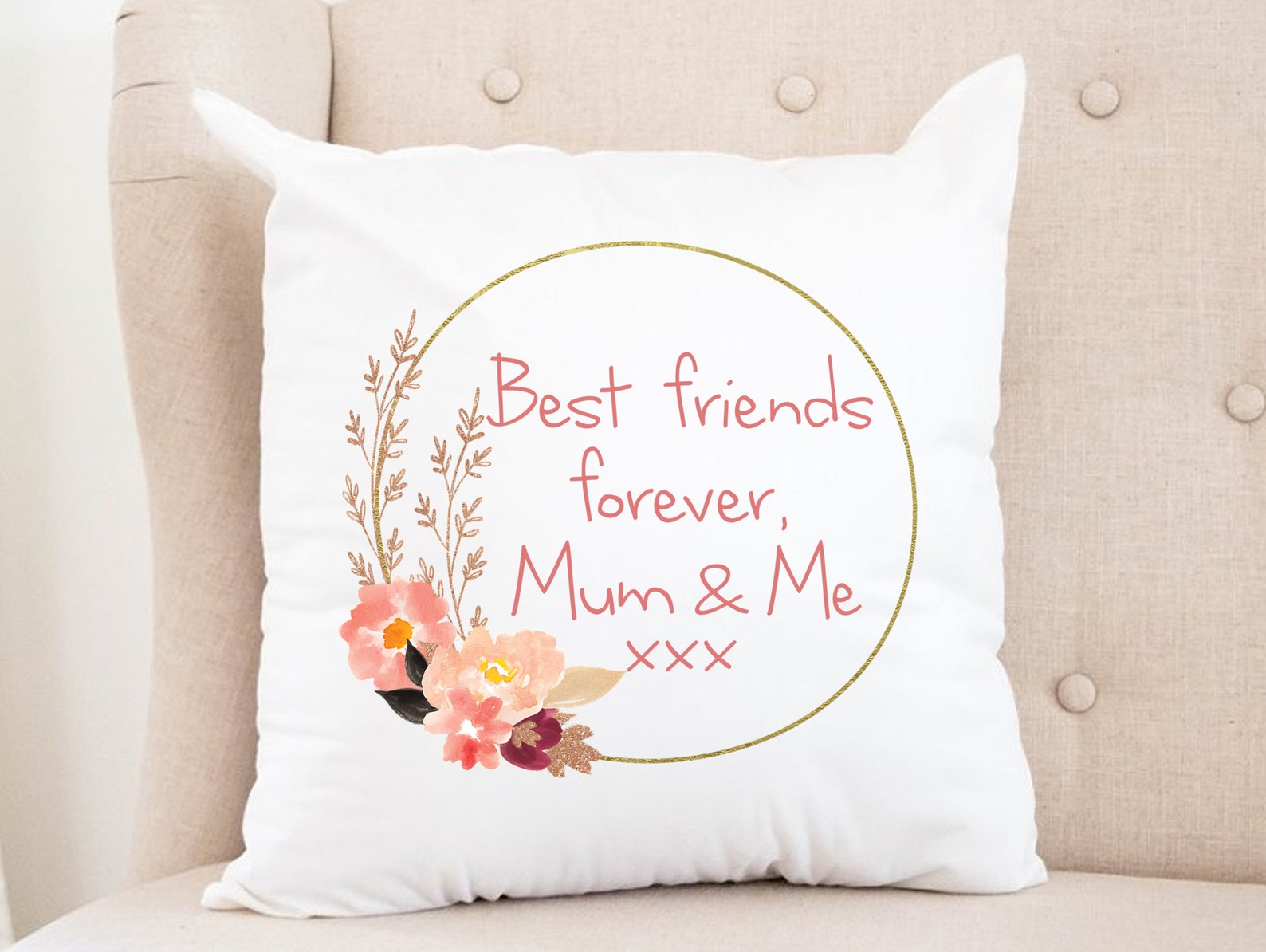 Linen Or Cotton Personalised Cushion Pillow Cover Best Friend Etsy