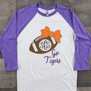 Go Tigers Monogram Shirt | Clemson Football Colors | Clemson Tiger Football Inspired Game Day | Tailgate Shirt for Girls | Personalized