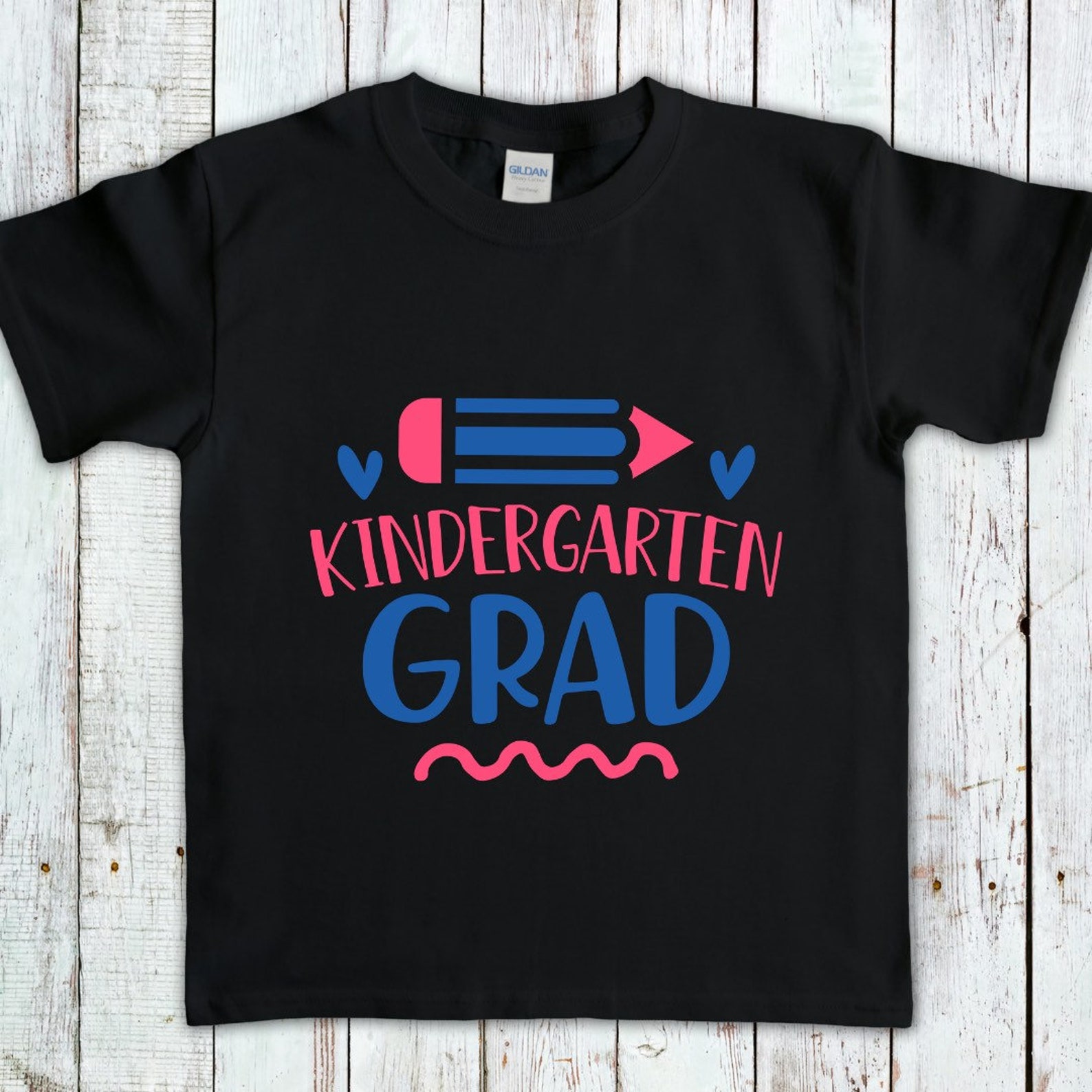 Kindergarten Graduation Shirt for Kids Pink and Blue Pencil | Etsy