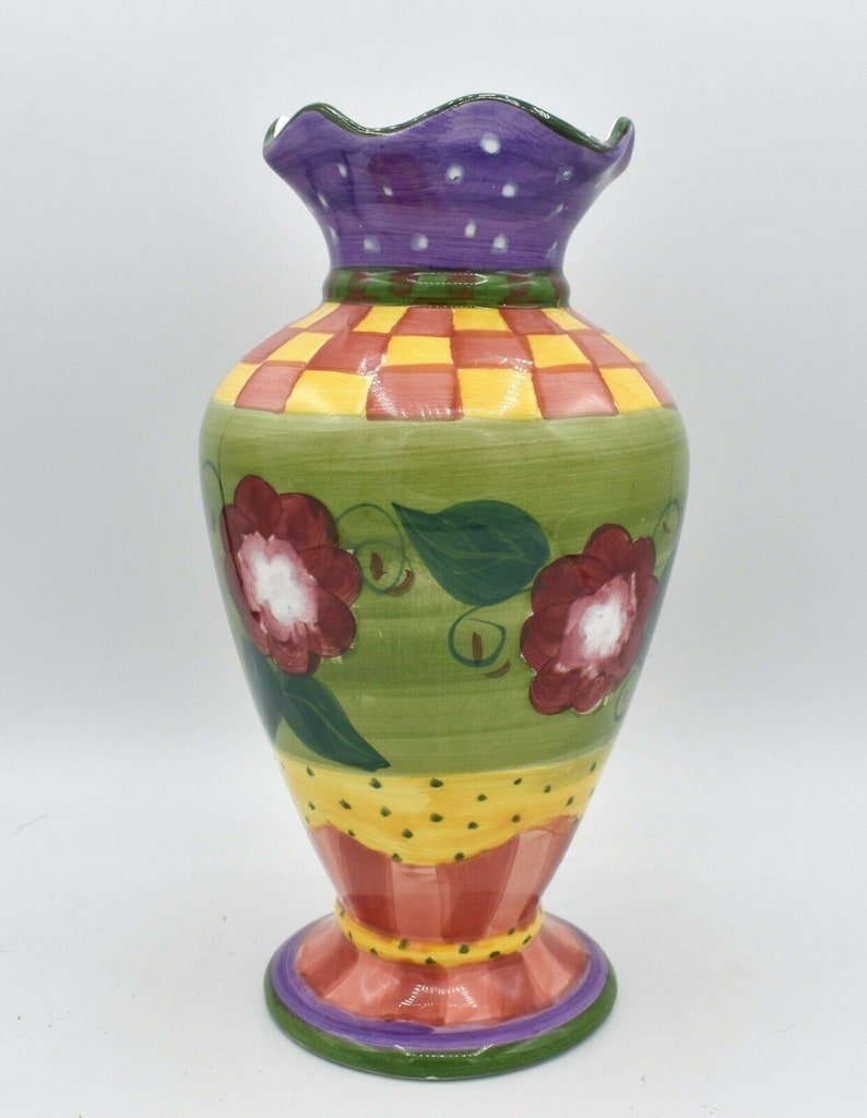 Hand Painted Bella Casa By Ganz Vase and Candlesticks Roses Etsy