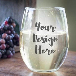 Customizable Stemless Wine Glass