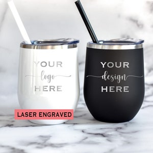 Personalized Wine Tumbler / Custom Wine Tumbler / 12 oz Name Tumbler / Bride Bridesmaid tumblers / Teacher Gifts / Promotional Products