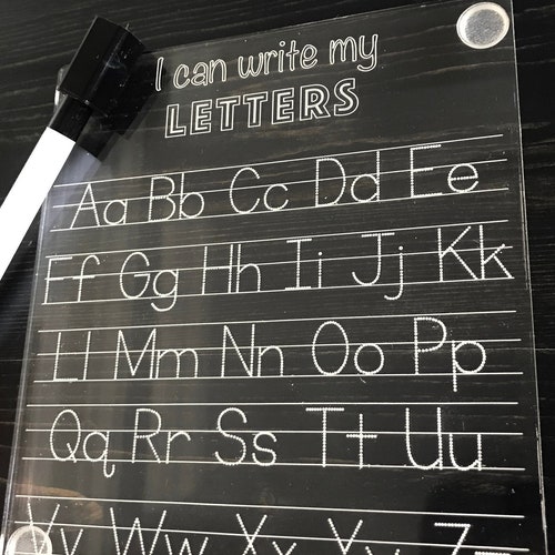 Alphabet Tracing Reusable Letter Trace Dry Erase Board Etsy