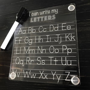 Alphabet Tracing Reusable Letter Trace Dry Erase Board - Etsy