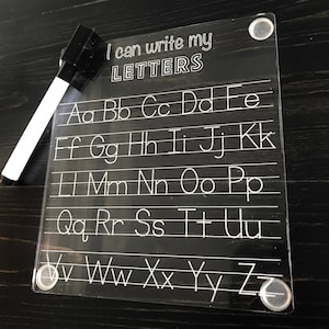 Alphabet Tracing Reusable Letter Trace Dry Erase Board - Etsy