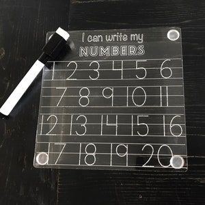 Seguimiento de números y letras, tablero de borrado en seco con rastreo del alfabeto numérico reutilizable, materiales Montessori, suministros de aprendizaje preescolar para educación, escuela