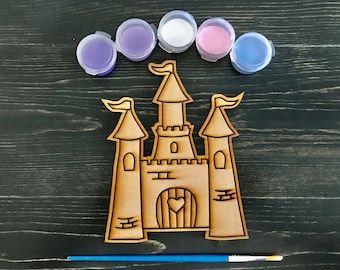 DIY Kids Princess Castle Paint Set, Paint your Own Castle, Quarantine Project Craft, Girls Craft Kit, Kids Craft Set, Paint Party