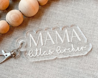 Anpassad mamma nyckelring, mamma nyckelring med barns namn, barns namn nyckelring, mors dag present, personlig mors dag, present till mormor