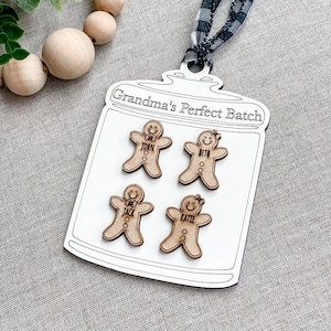 Gingerbread Cookie Grandkids Ornament, Christmas Cookie Jar Grandchildren Ornament, Ornament for Grandma, Grandparents Gift Personalized