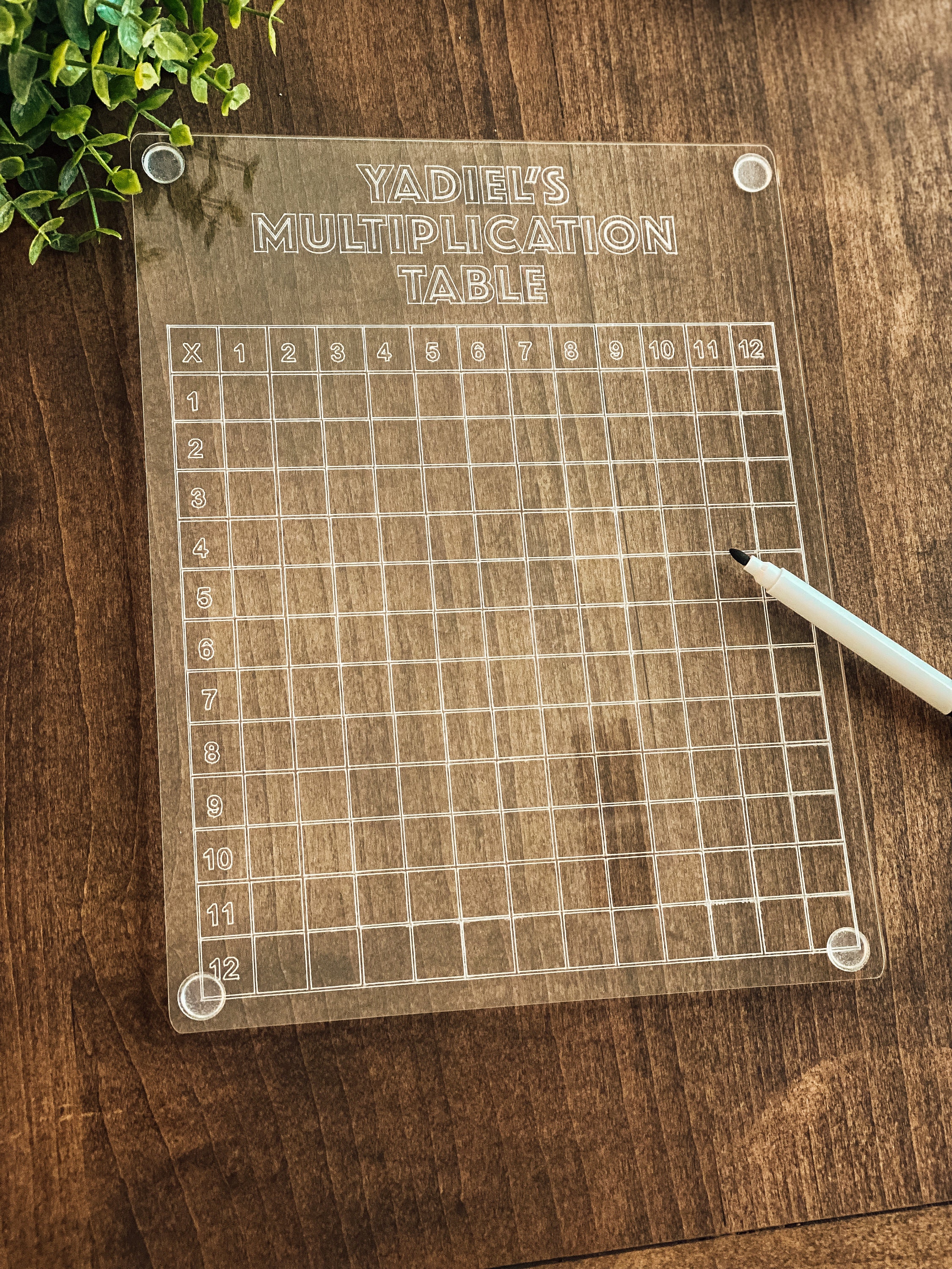 Custom Acrylic Multiplication Board, Reusable Personalized Custom Trace ...