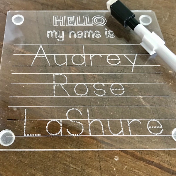 Name Tracing, Reusable Personalized name Custom Trace Dry Erase Board, Montessori Materials, Education Preschool Learning Supplies, School
