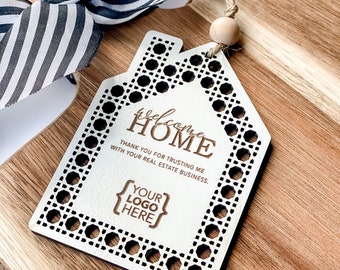 Personalized Welcome Home Gift Tag, Real Estate Logo Tag, Closing Gift, Housewarming, New Home, Real Estate Marketing Material,  Logo Promo