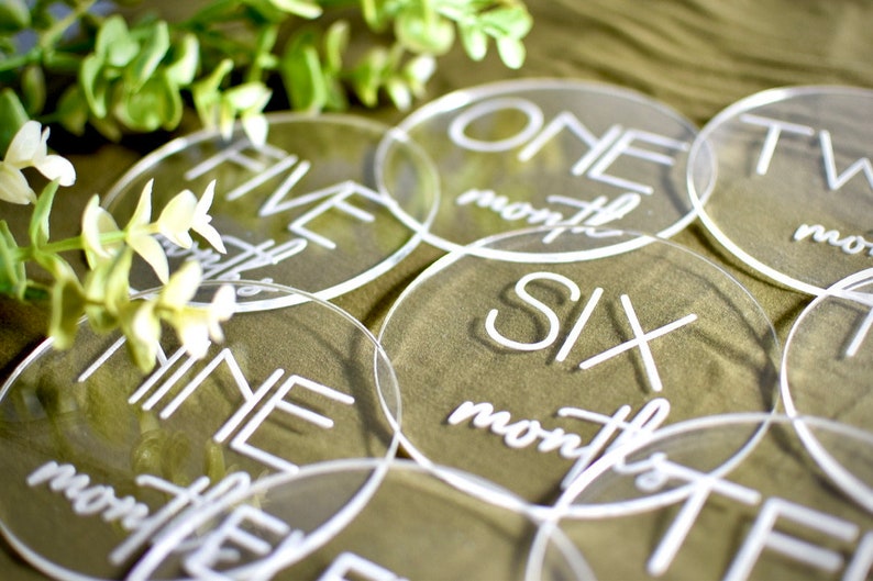 Acrylic Baby Monthly Milestone Photo Prop, Baby Milestone Cards, Month ...
