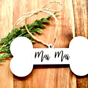 Personalized Dog Ornament, Christmas Gift for Dog, Dog Bone Custom Ornament, Dog Love, Dog Mom Gift, Christmas Dog Bone Laser Cut Ornament
