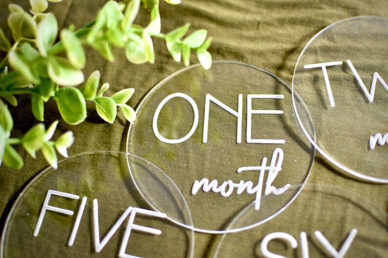 Acrylic Baby Monthly Milestone Photo Prop, Baby Milestone Cards, Month ...